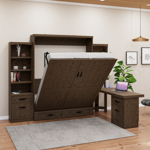 Hokku Designs Junxi Solid Wood Murphy Bed Wayfair